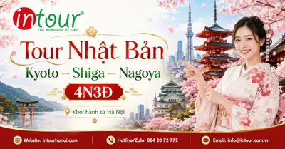 Tour  Nhật Bản 4 Ngày 3 Đêm: Kyoto - Shiga - Nagoya Khởi Hành Từ Hà Nội 